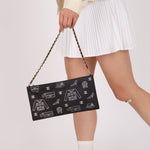 Chanel 2002 Canvas Icon Chain Pochette - FashioNica