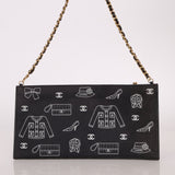 Chanel 2002 Canvas Icon Chain Pochette - FashioNica