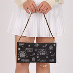 Chanel 2002 Canvas Icon Chain Pochette - FashioNica