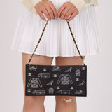 Chanel 2002 Canvas Icon Chain Pochette - FashioNica