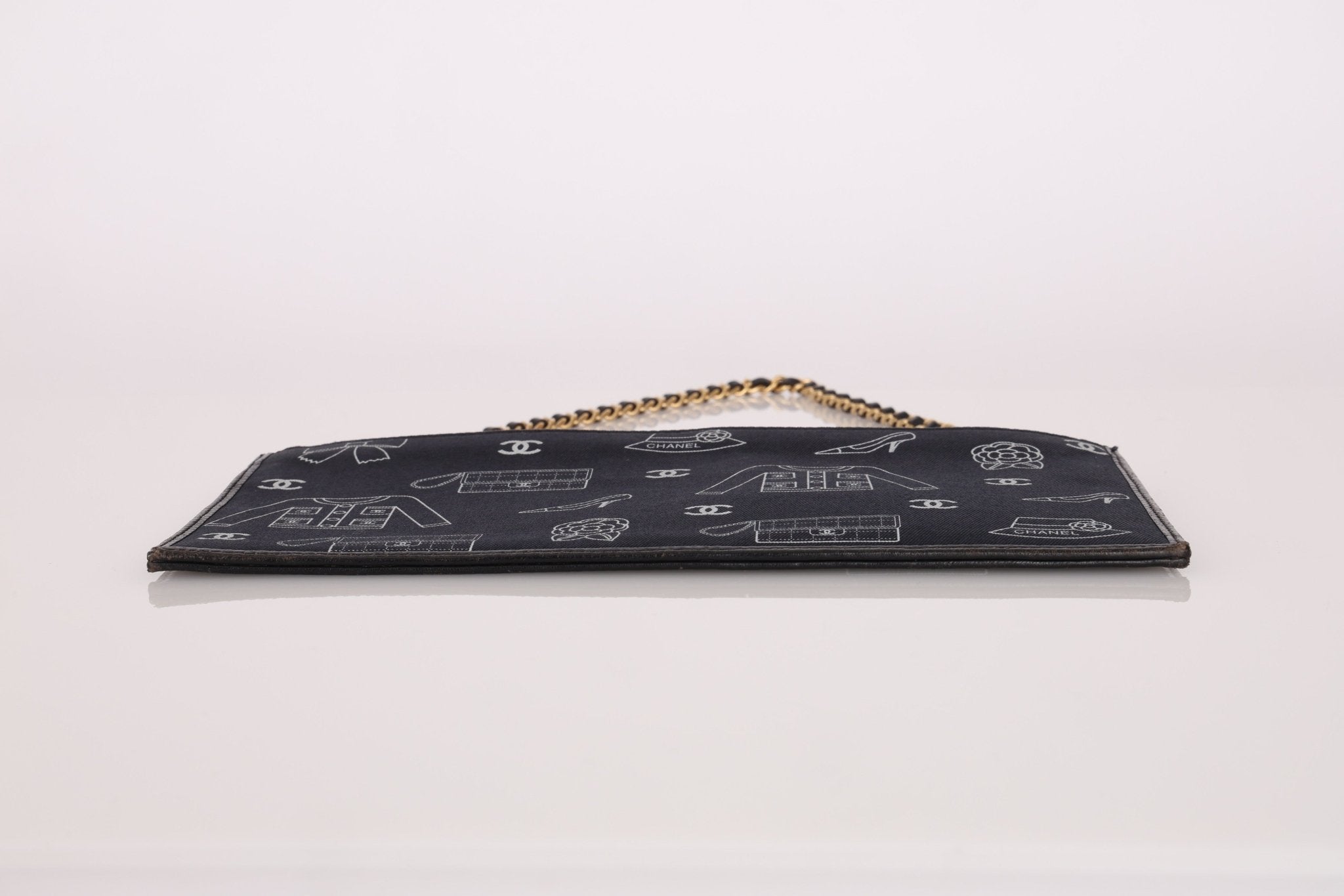 Chanel 2002 Canvas Icon Chain Pochette - FashioNica