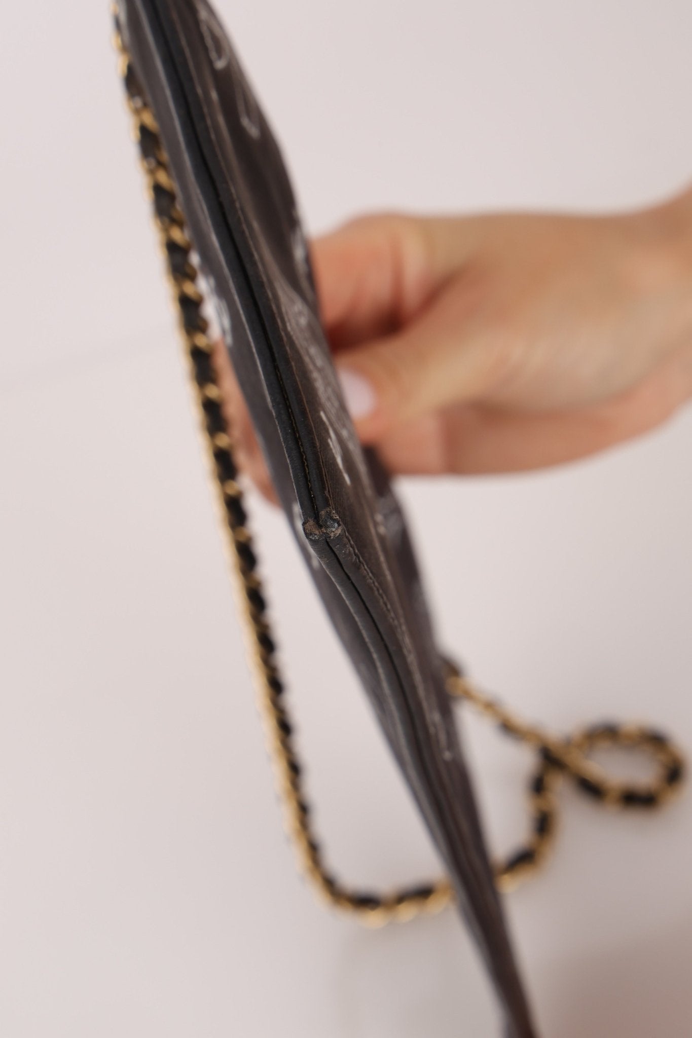 Chanel 2002 Canvas Icon Chain Pochette - FashioNica