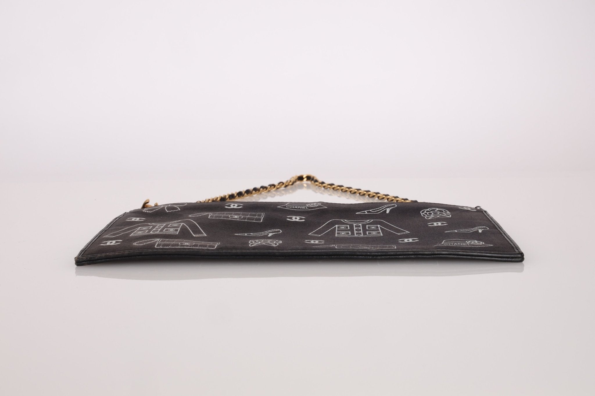 Chanel 2002 Canvas Icon Chain Pochette - FashioNica