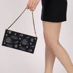 Chanel 2002 Canvas Icon Chain Pochette - FashioNica