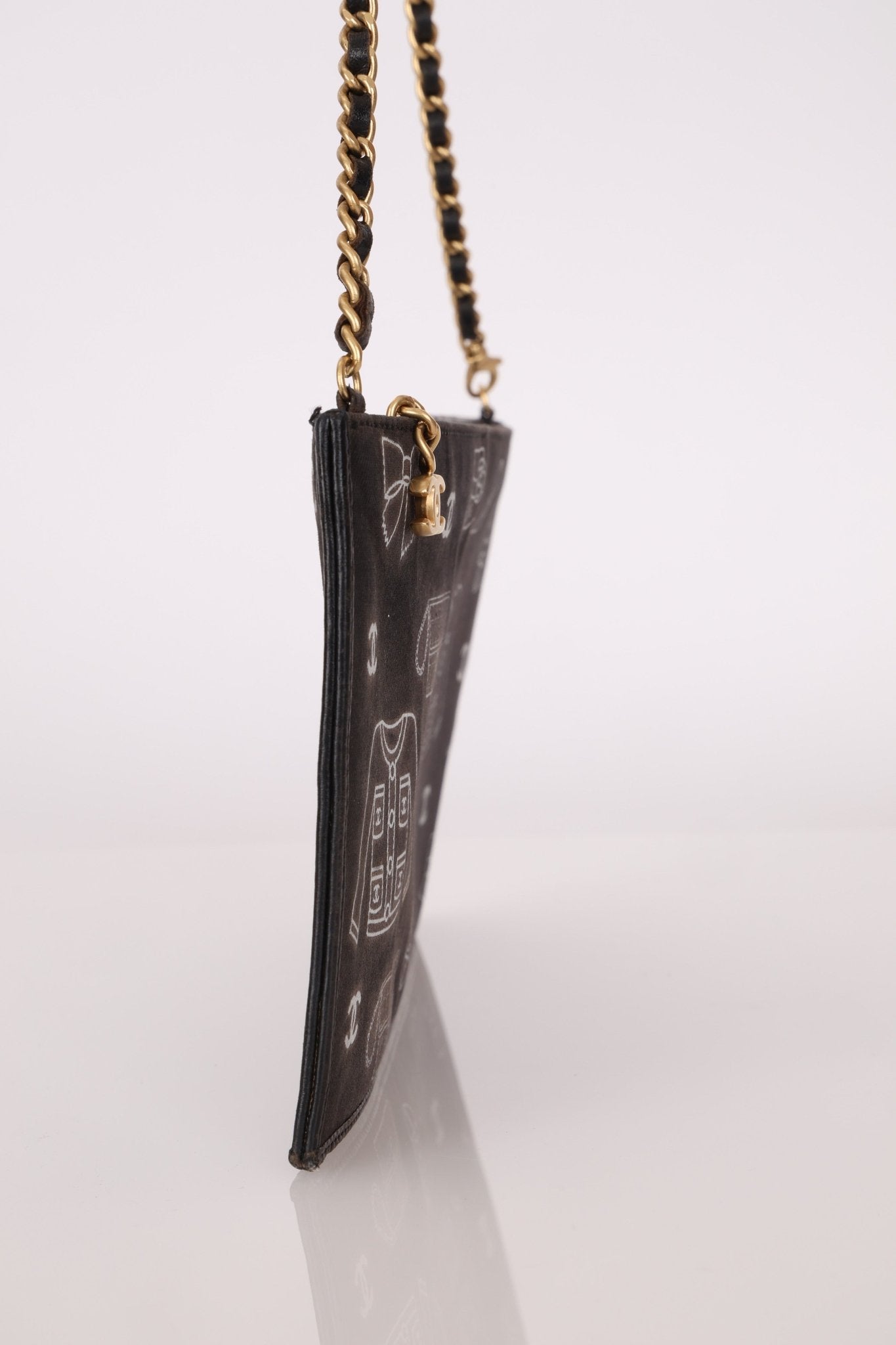 Chanel 2002 Canvas Icon Chain Pochette - FashioNica