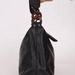 Chanel 2002 Caviar Acrylic Wood Chain Shoulder Bag - FashioNica