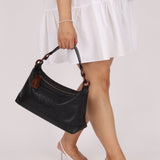 Chanel 2002 Caviar Acrylic Wood Chain Shoulder Bag - FashioNica