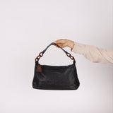 Chanel 2002 Caviar Acrylic Wood Chain Shoulder Bag - FashioNica