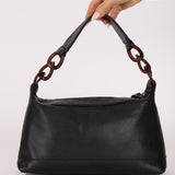Chanel 2002 Caviar Acrylic Wood Shoulder Bag - FashioNica