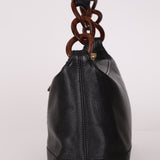 Chanel 2002 Caviar Acrylic Wood Shoulder Bag - FashioNica