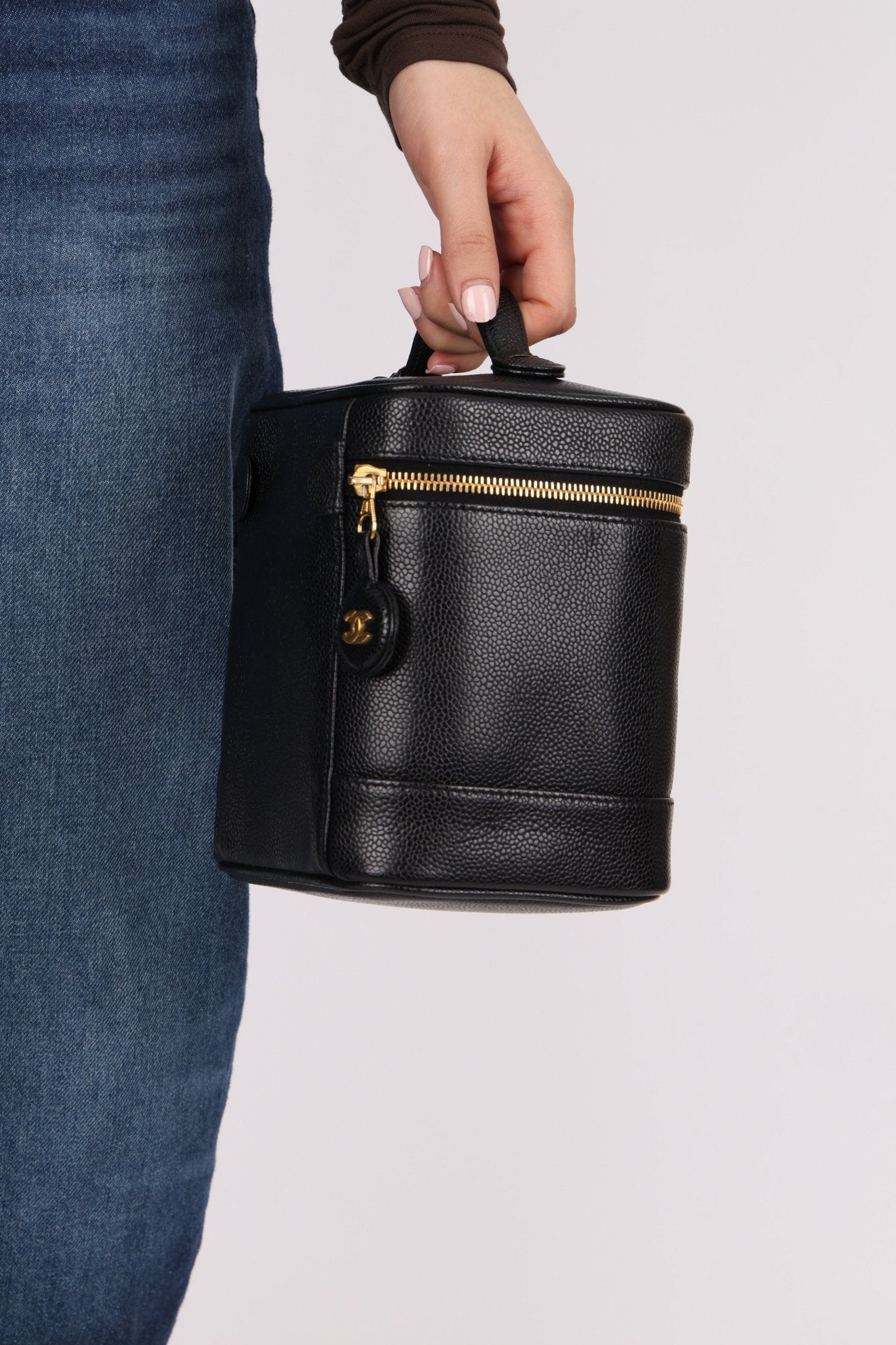 Chanel 2002 Caviar Timeless Vanity Bag 24K GP - FashioNica