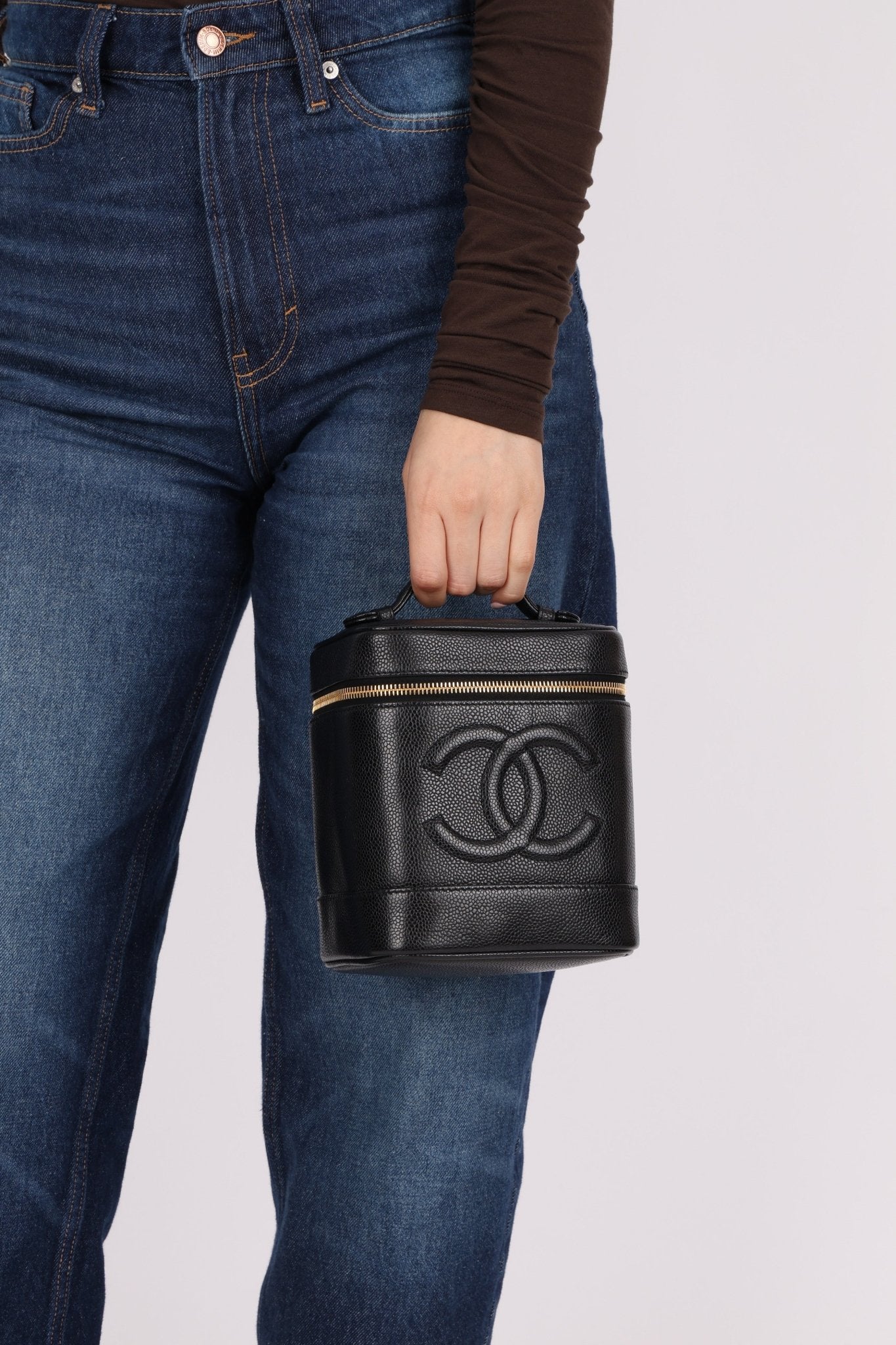 Chanel 2002 Caviar Timeless Vanity Bag 24K GP - FashioNica