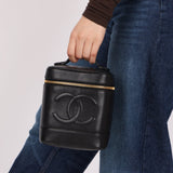 Chanel 2002 Caviar Timeless Vanity Bag 24K GP - FashioNica