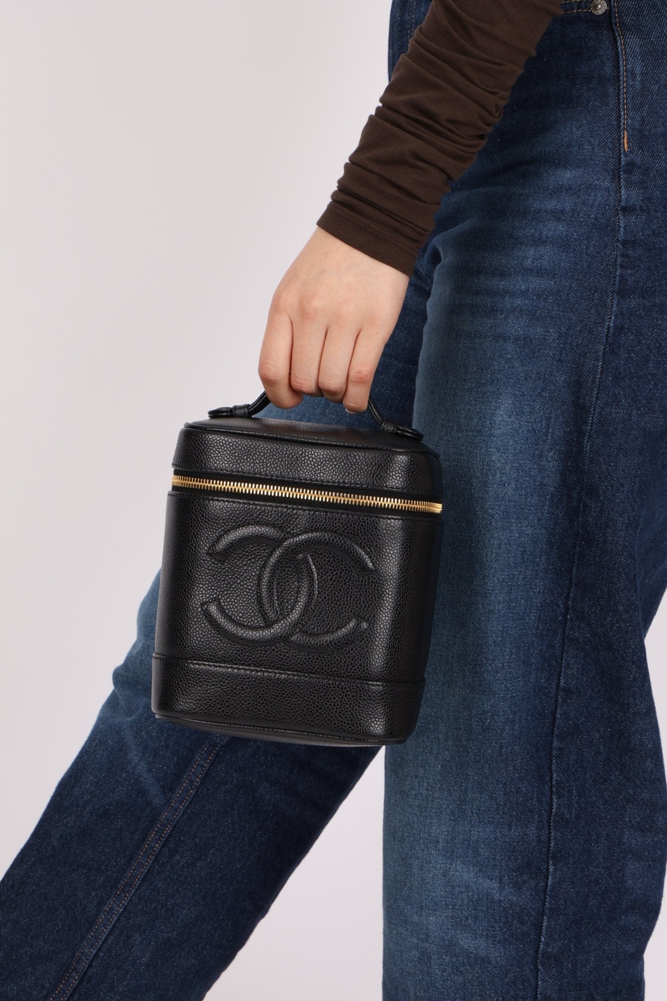 Chanel 2002 Caviar Timeless Vanity Bag 24K GP - FashioNica