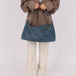 Chanel 2002 Denim Logo Shoulder Bag - FashioNica