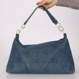 Chanel 2002 Denim Logo Shoulder Bag - FashioNica