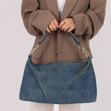 Chanel 2002 Denim Logo Shoulder Bag - FashioNica