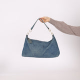 Chanel 2002 Denim Logo Shoulder Bag - FashioNica