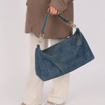 Chanel 2002 Denim Logo Shoulder Bag - FashioNica