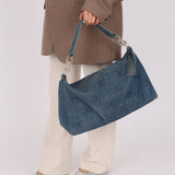 Chanel 2002 Denim Logo Shoulder Bag - FashioNica