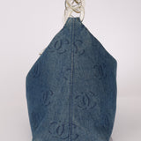 Chanel 2002 Denim Logo Shoulder Bag - FashioNica