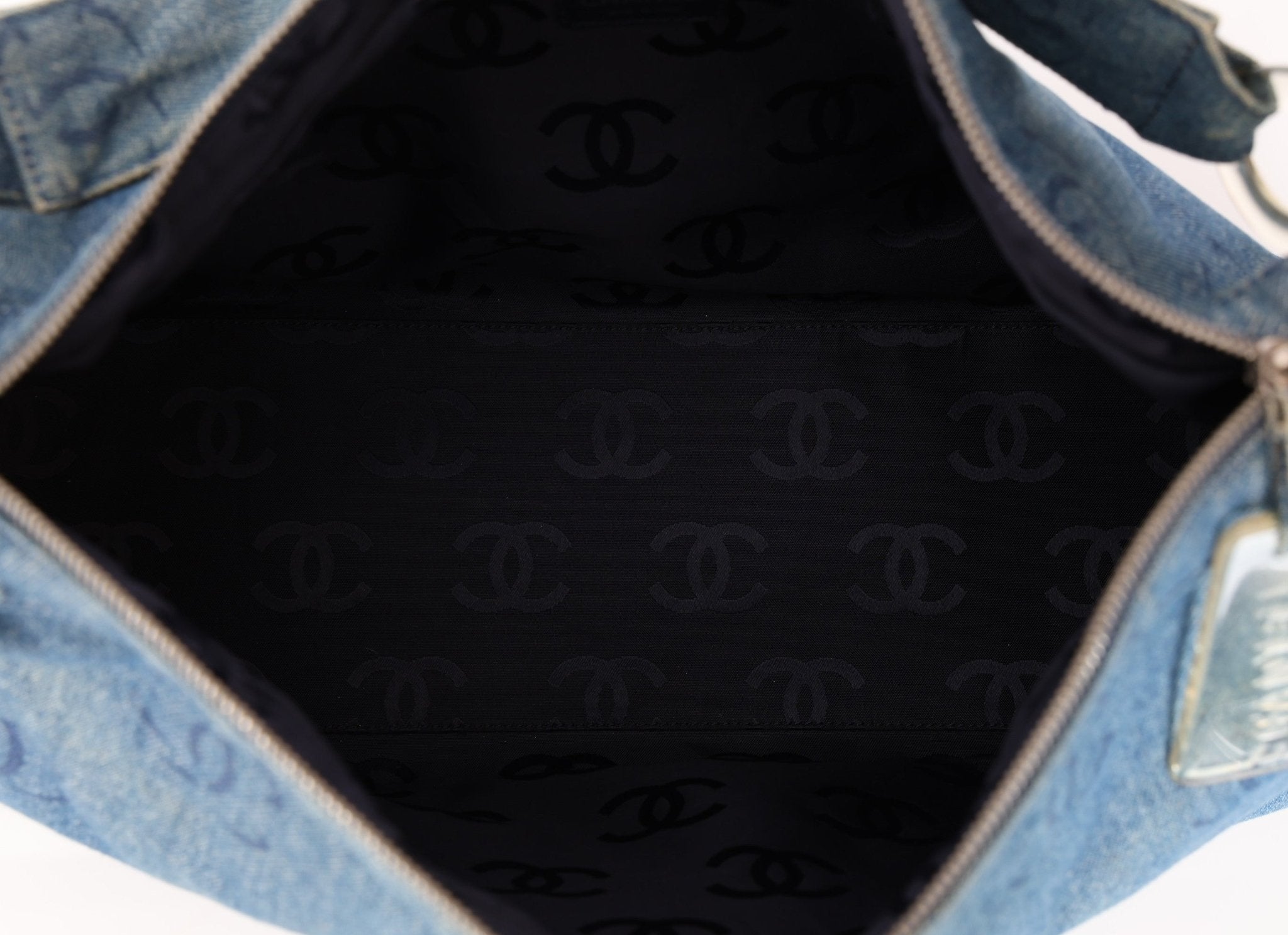 Chanel 2002 Denim Logo Shoulder Bag - FashioNica