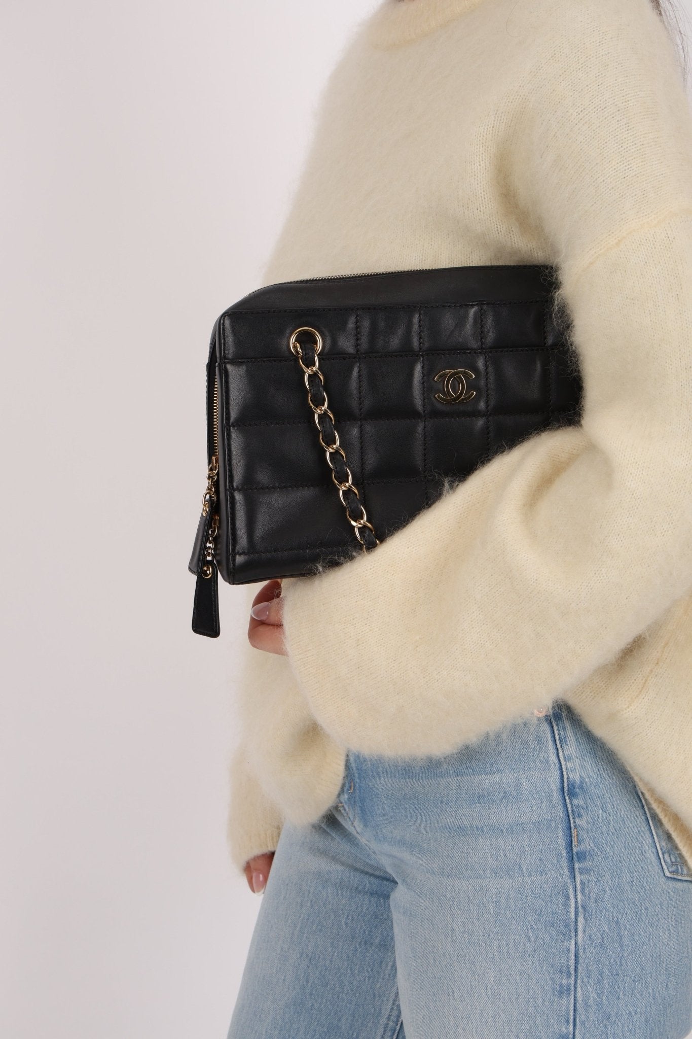 Chanel 2002 Lambskin Chocolate Bar Chain Camera Bag 24K GP - FashioNica