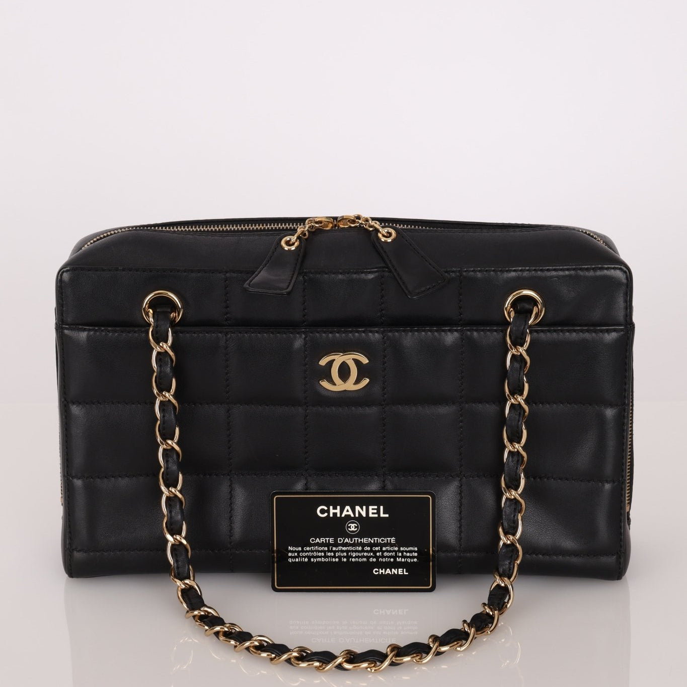 Chanel 2002 Lambskin Chocolate Bar Chain Camera Bag 24K GP - FashioNica