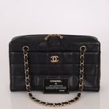 Chanel 2002 Lambskin Chocolate Bar Chain Camera Bag 24K GP - FashioNica