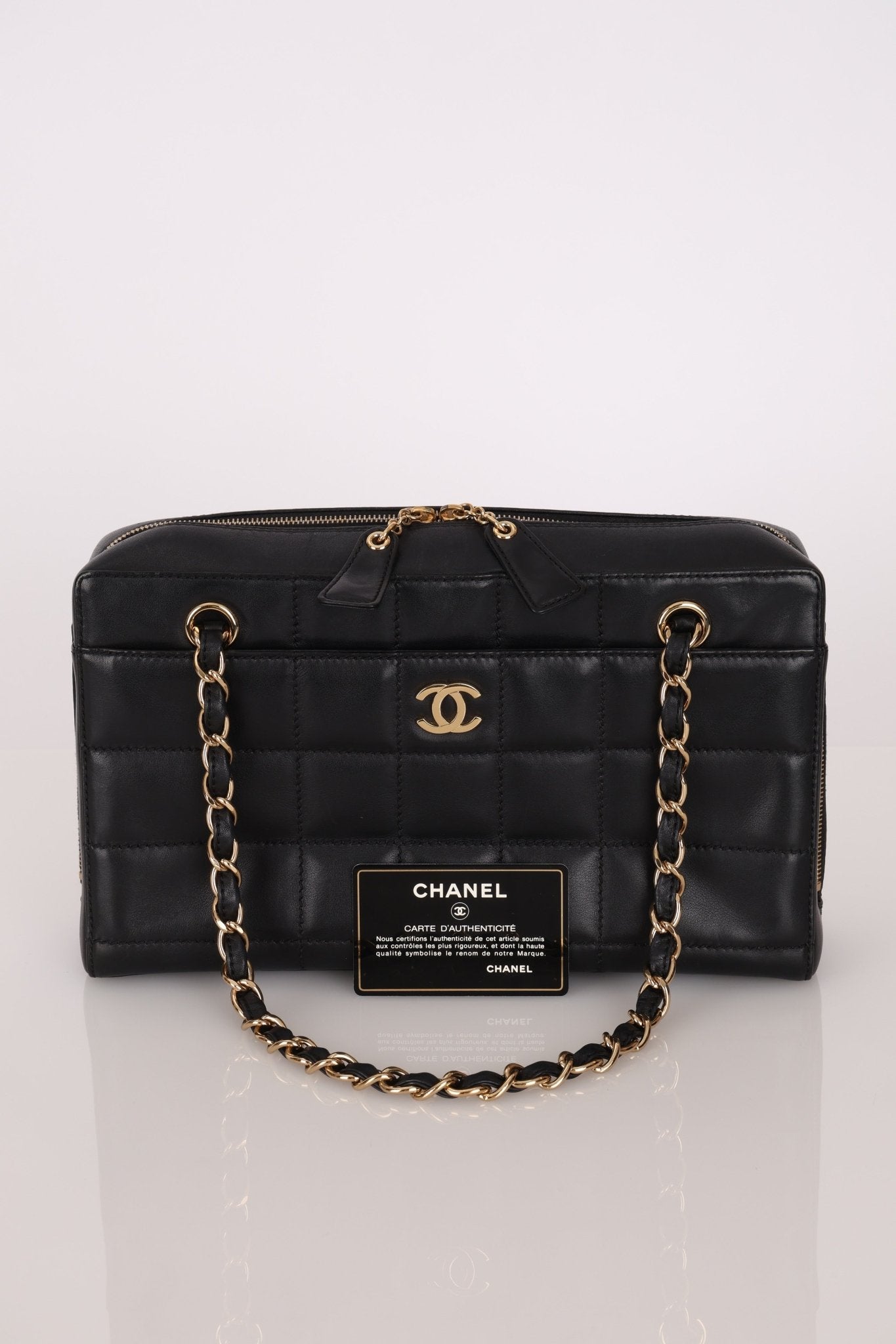 Chanel 2002 Lambskin Chocolate Bar Chain Camera Bag 24K GP - FashioNica