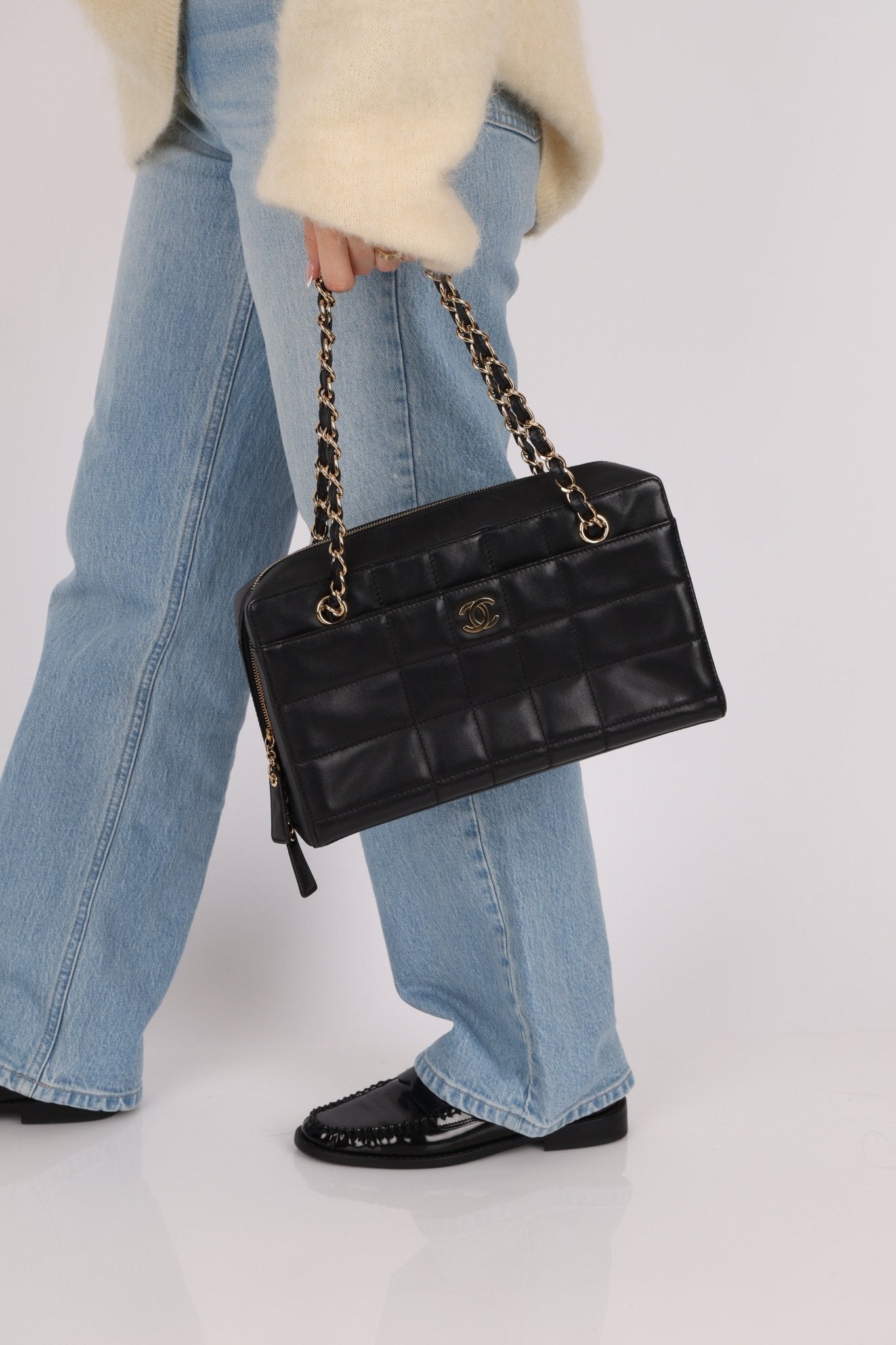 Chanel 2002 Lambskin Chocolate Bar Chain Camera Bag 24K GP - FashioNica