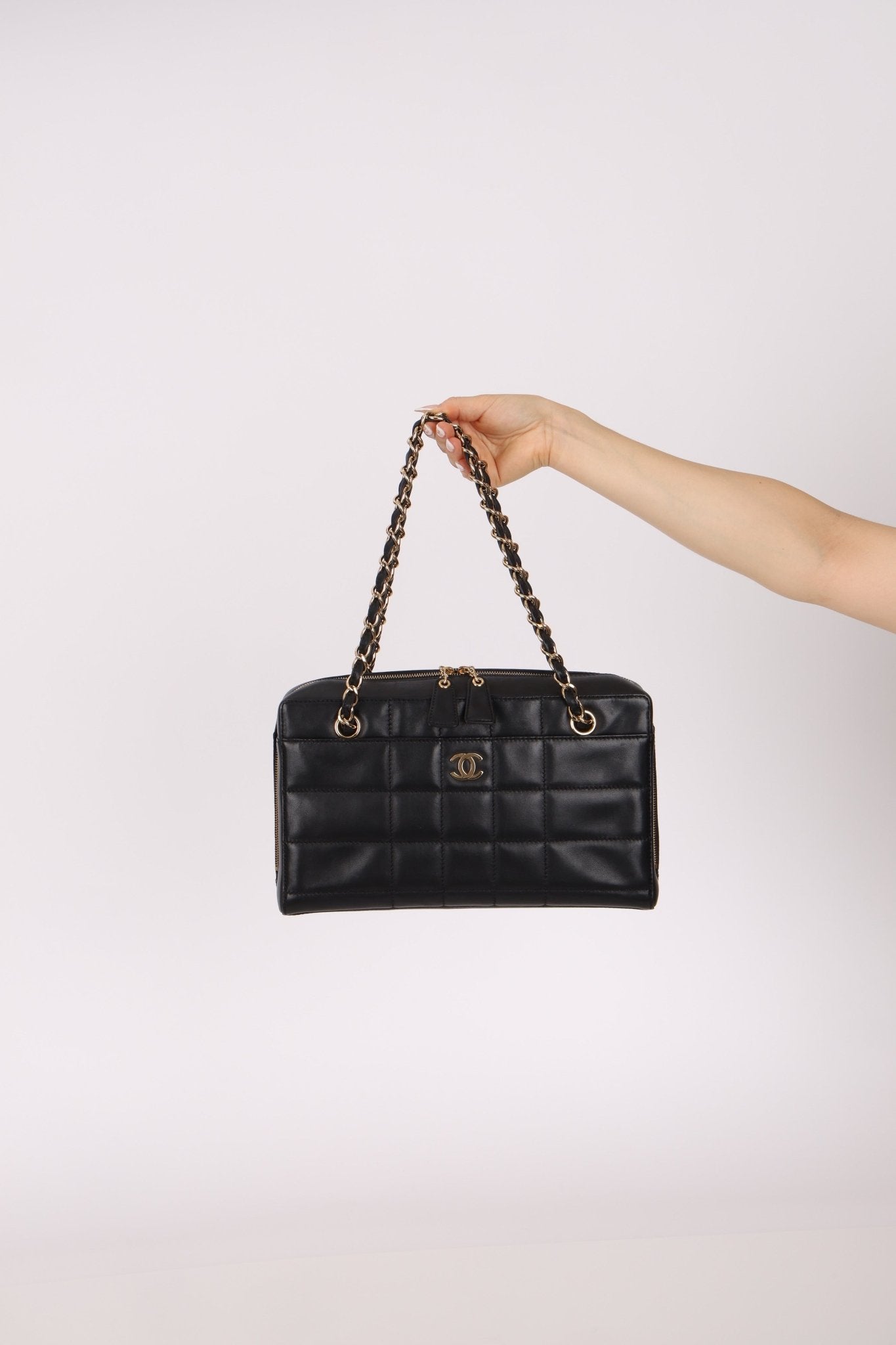 Chanel 2002 Lambskin Chocolate Bar Chain Camera Bag 24K GP - FashioNica