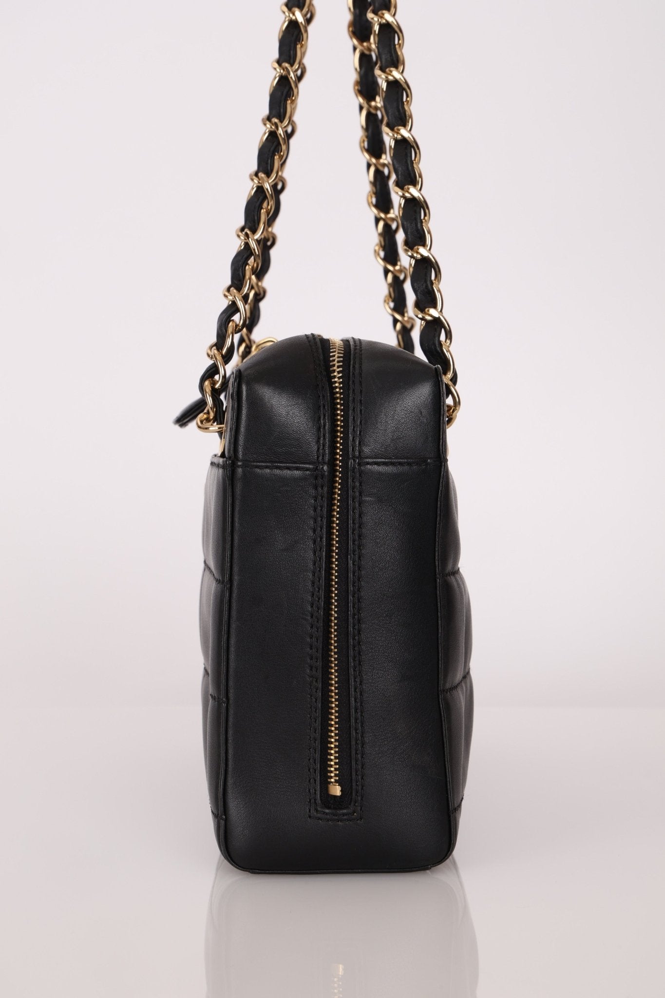 Chanel 2002 Lambskin Chocolate Bar Chain Camera Bag 24K GP - FashioNica