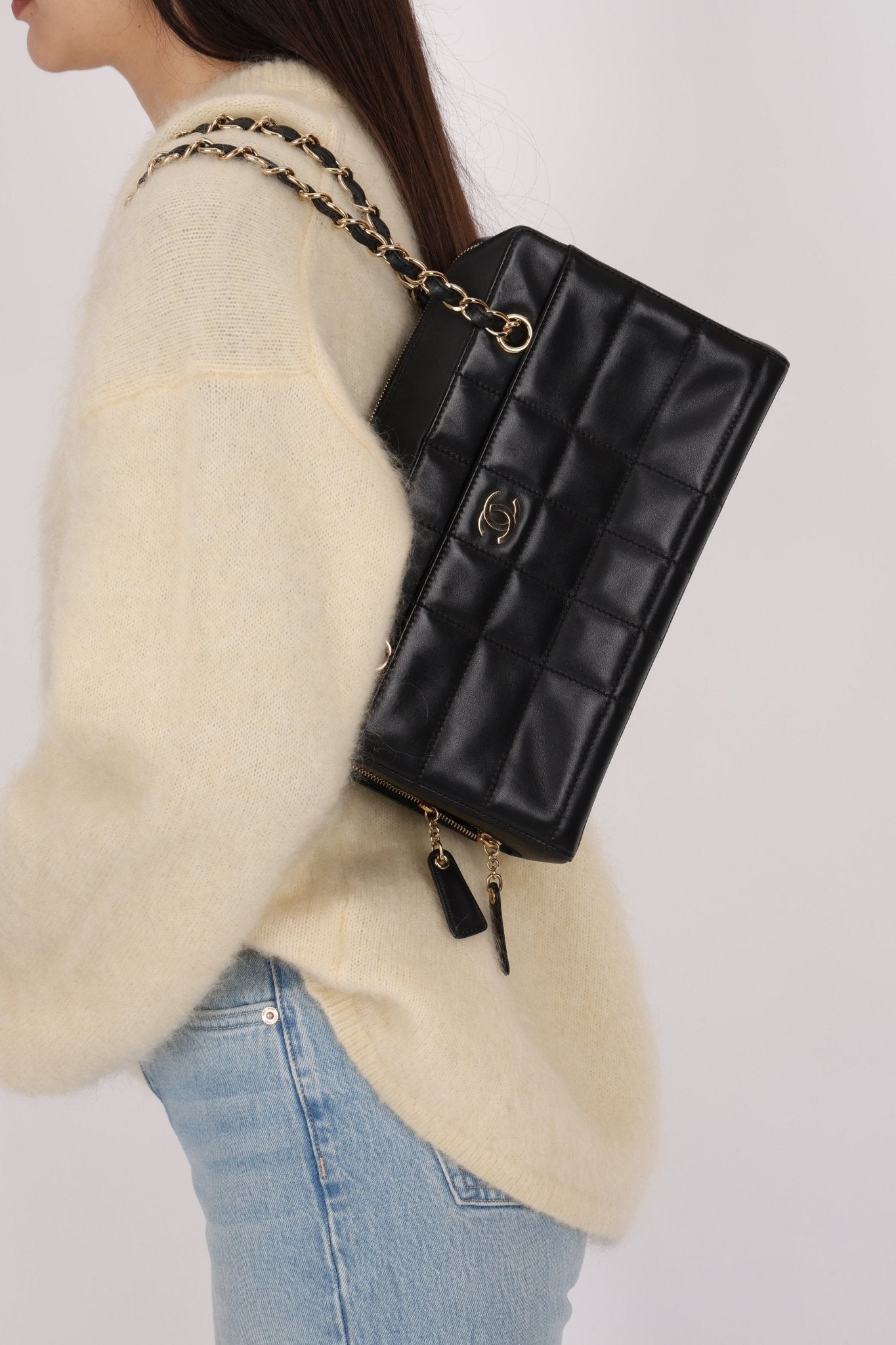 Chanel 2002 Lambskin Chocolate Bar Chain Camera Bag 24K GP - FashioNica