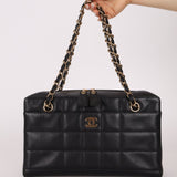 Chanel 2002 Lambskin Chocolate Bar Chain Camera Bag 24K GP - FashioNica