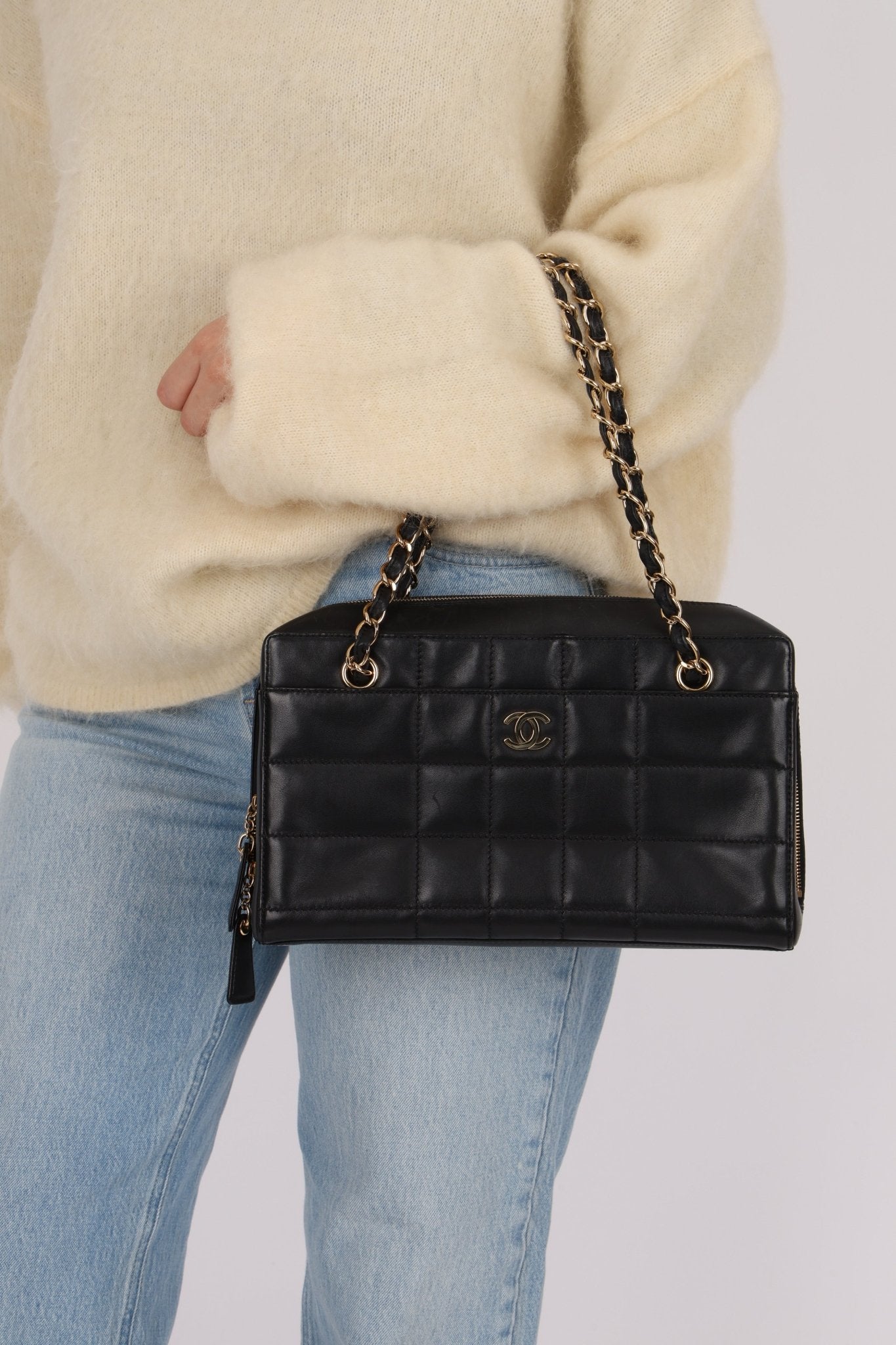 Chanel 2002 Lambskin Chocolate Bar Chain Camera Bag 24K GP - FashioNica