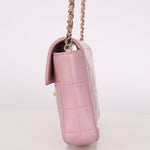 Chanel 2002 Lilac Lambskin Chocolate Bar East West Flap 24K GP - FashioNica