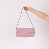 Chanel 2002 Lilac Lambskin Chocolate Bar East West Flap 24K GP - FashioNica