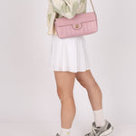 Chanel 2002 Lilac Lambskin Chocolate Bar East West Flap 24K GP - FashioNica