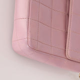 Chanel 2002 Lilac Lambskin Chocolate Bar East West Flap 24K GP - FashioNica