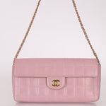 Chanel 2002 Lilac Lambskin Chocolate Bar East West Flap 24K GP - FashioNica
