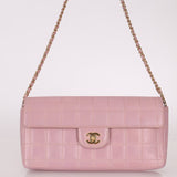 Chanel 2002 Lilac Lambskin Chocolate Bar East West Flap 24K GP - FashioNica