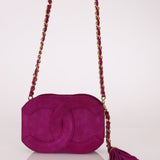 Chanel 2002 Magenta Suede Tassel Camera Bag 24K GP - FashioNica