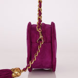 Chanel 2002 Magenta Suede Tassel Camera Bag 24K GP - FashioNica