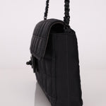 Chanel 2002 Nylon So Black Chocolate Bar East West Flap Bag - FashioNica