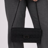 Chanel 2002 Nylon So Black Chocolate Bar East West Flap Bag - FashioNica