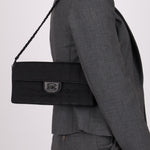 Chanel 2002 Nylon So Black Chocolate Bar East West Flap Bag - FashioNica