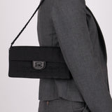 Chanel 2002 Nylon So Black Chocolate Bar East West Flap Bag - FashioNica