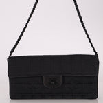 Chanel 2002 Nylon So Black Chocolate Bar East West Flap Bag - FashioNica