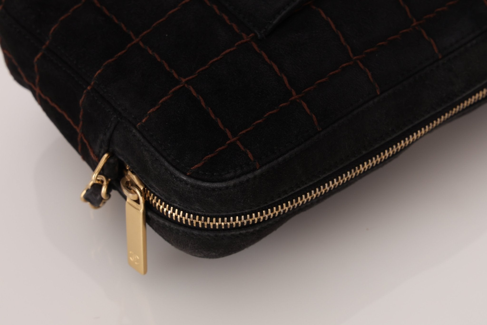 Chanel 2002 Suede Chocolate Bar Camera Bag 24K GP - FashioNica